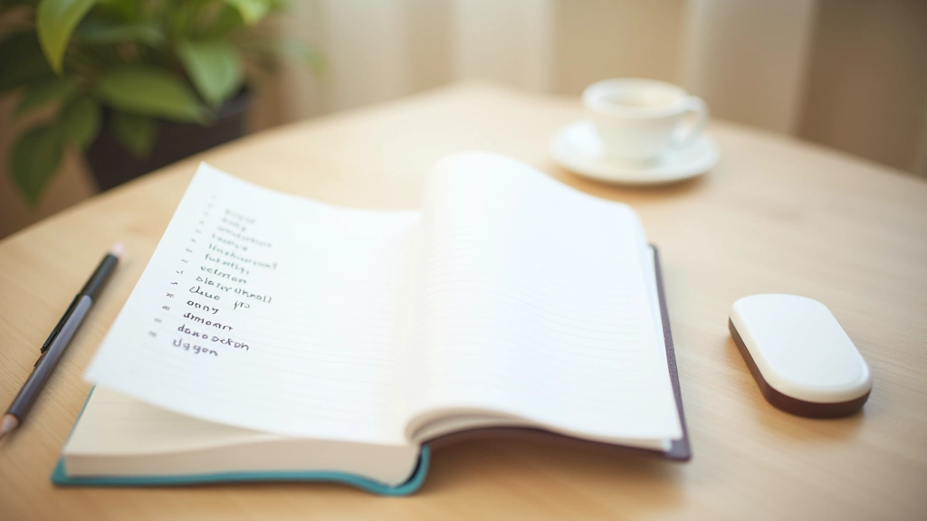 Vzdělávací materiály — sešit s poznámkami a mobilní telefon s jazykovou aplikací